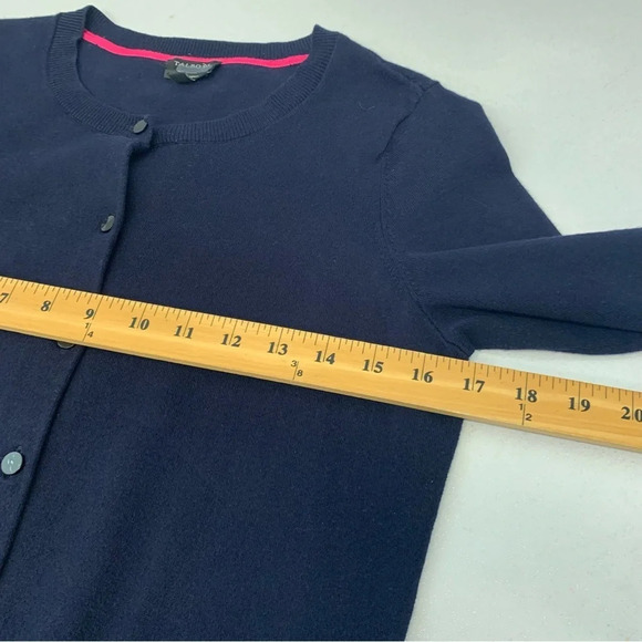 Talbots Sweater Woman Small  Pima Cotton Navy Blue Button Up Work Office Travel - Picture 7 of 8